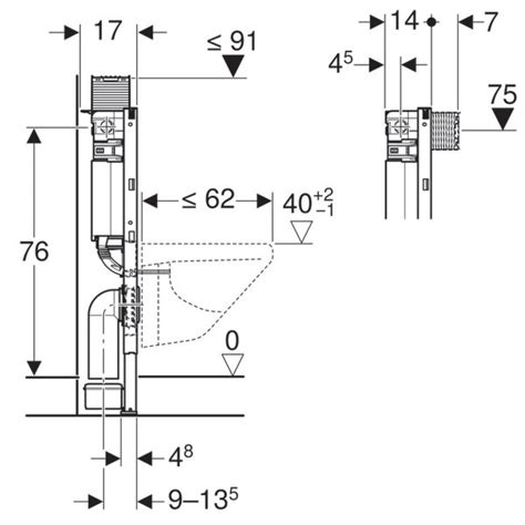 Geberit Duofix Frame & Cistern For Wall-Hung WC, 82cm