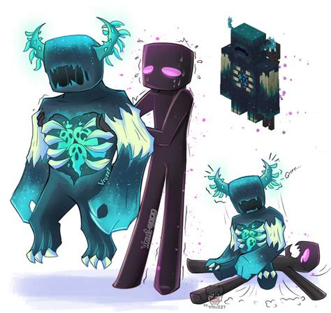 Minecraft Warden and enderman by Vruzzt on DeviantArt