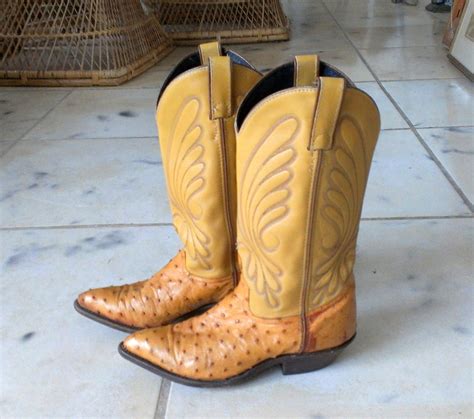 Vintage Ostrich Skin Cowboy Boots Womens Size by TrendyTreasures1