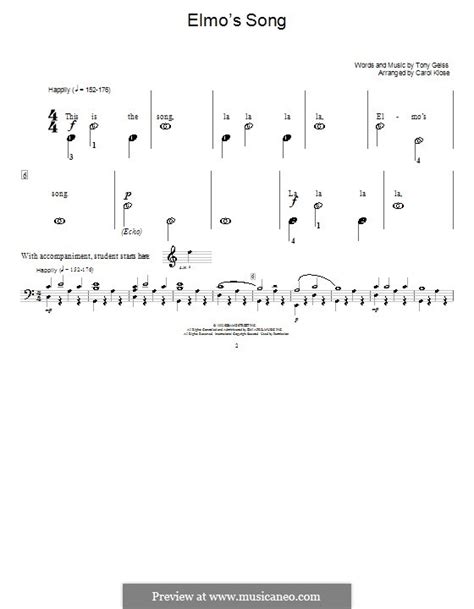 Elmo's Song by T. Geiss - sheet music on MusicaNeo