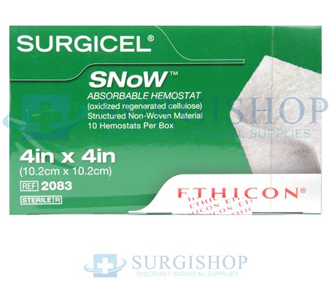 2083 – Ethicon Surgicel Snow Absorbable Hemostat 4.0in X 4.0in 10.2cm X 10.2cm – SurgiShop ...