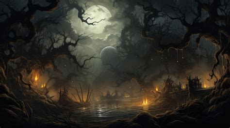 Premium AI Image | spooky forest commemorating Halloween