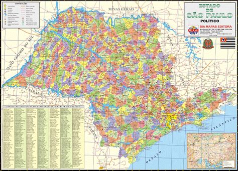 Mapa Estado São Paulo Político e Rodoviário | LojaApoio