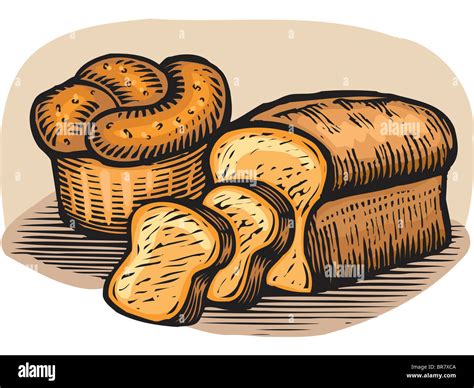 Cartoon Loaf Of Bread Drawing Bread slice isolated on white cold ...