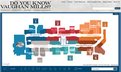 Vaughan Mills Mall Map | Color 2018