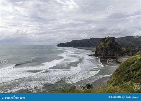 Pumping Piha Surf stock photo. Image of wave, iconic - 268300886