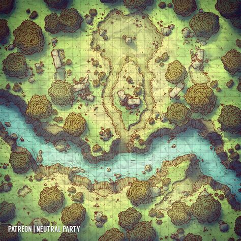 [OC][Art] Ancient Altar Battlemap : r/DnD