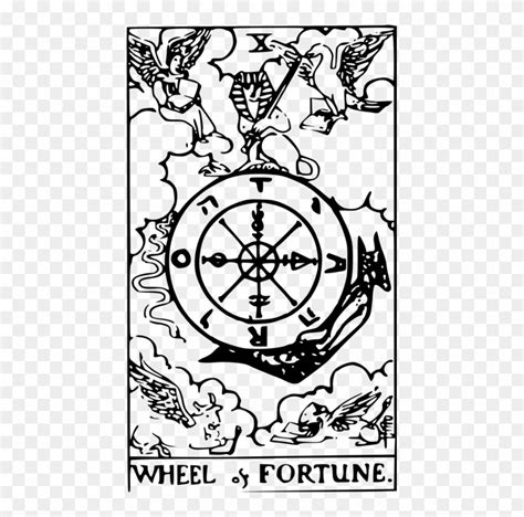 Tarot Drawing Wheel Fortune - Wheel Of Fortune Tarot Card Art, HD Png ...