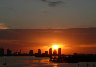Miami Beach and Port of Miami Skyline | Taken one morning fr… | Flickr