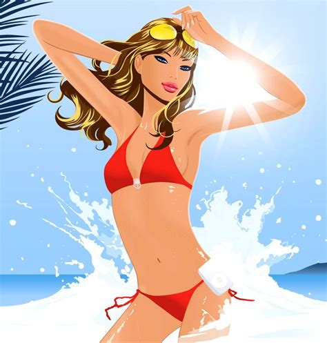 Bikini Girl in Red ~ Jason Brooks art illustration | Jason brooks, Illustration artists ...