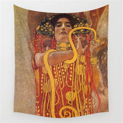 Gustav Klimt Hygeia Painting Wall Tapestry by vintageartstore | Society6