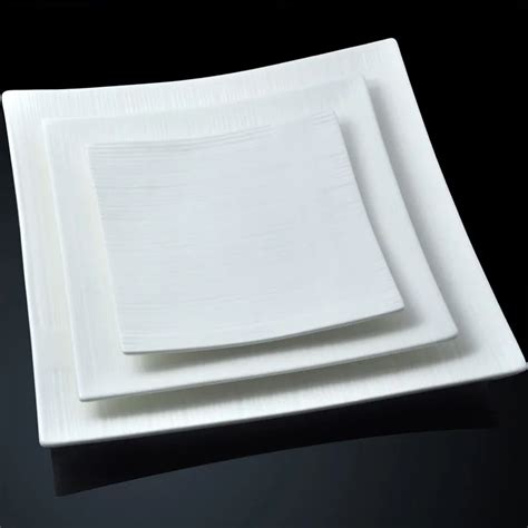 Thick Ceramic Square Plate Of Pure White Square Plate European Style Western Dishes|plate pot ...