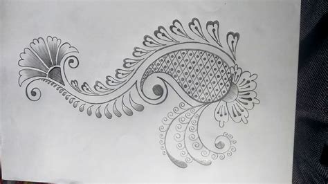 Beautiful mehendi design and new kolka style drawing - YouTube