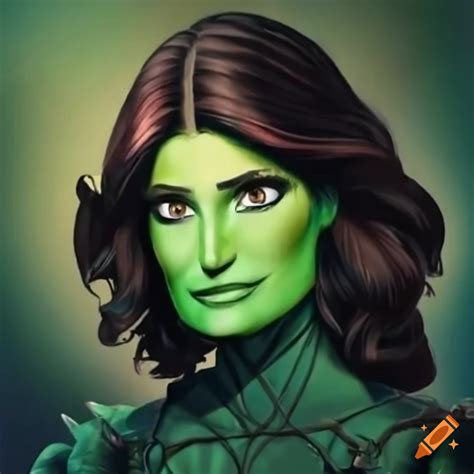 Animated depiction of idina menzel as elphaba from wicked on Craiyon