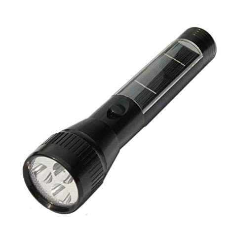 Solar Flashlight, PowerGreen Solar Rechargeable LED Torchlight with USB ...