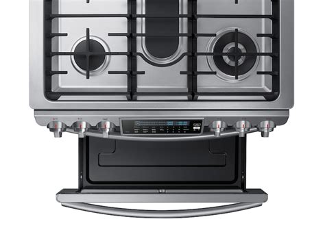 5.8 cu. ft. Slide-In Gas Range with True Convection in Stainless Steel ...