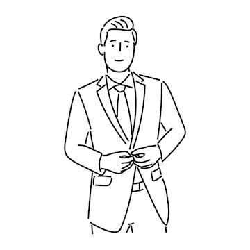 Premium Vector | Vector illustration of business man in a suit minimalist businessman in a suit ...