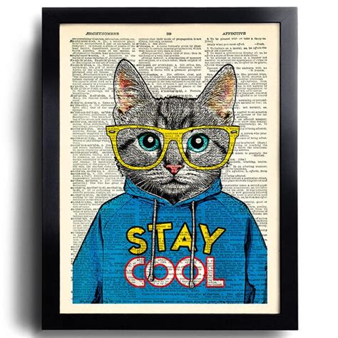 Cool Cat Poster - Etsy