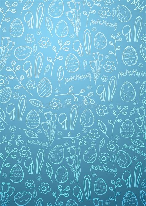 Easter Background with Easter Eggs. Doodle Hand Draw Background. Vector Illustration. Stock ...