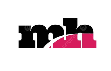 Design Of A Pink And Black Iconic Logo With Alphabets Combinationmh M H Vector, Background ...