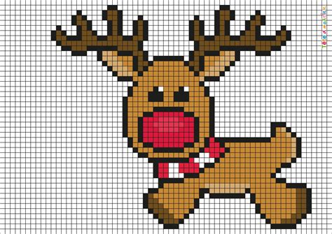 Pixel art renne de noël – Artofit