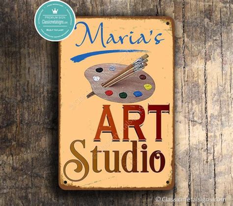 CUSTOM ART STUDIO Sign Personalized Art Studio Sign Vintage - Etsy