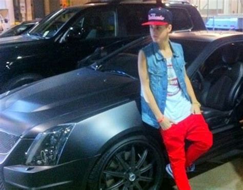 A picture of Justin Bieber’s Cadillac CTS V Coupe A.K.A Batmobile