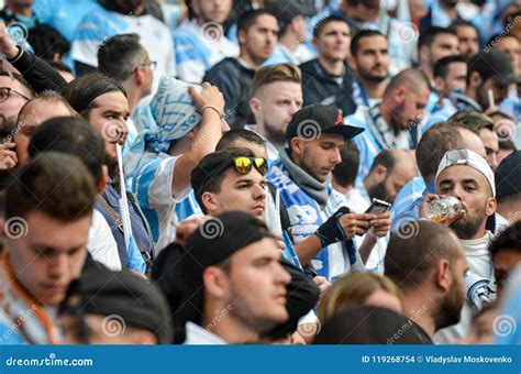 LYON, FRANCE - 16 May, 2018: Olympic Marseille Fans in the Stand Editorial Stock Image - Image ...