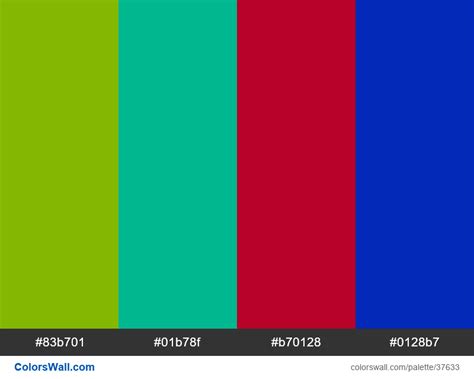 Tetradic colors scheme XKCD dark lime #84b701 hex | ColorsWall