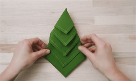 How to Fold a Christmas Tree Napkin - Easy Step By Step Christmas Napkin Folding