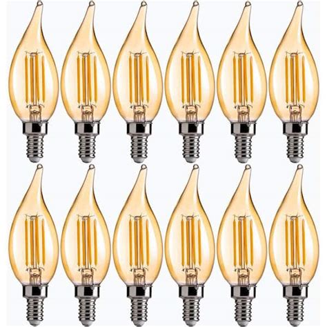 FLSNT 40-Watt Dimmable CA11 E12 LED Candelabra Bulbs, Dimmable LED ...