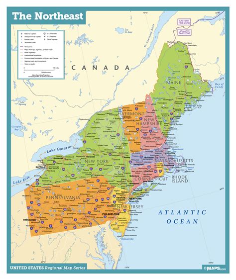 Northeast USA Wall Map | Maps.com.com