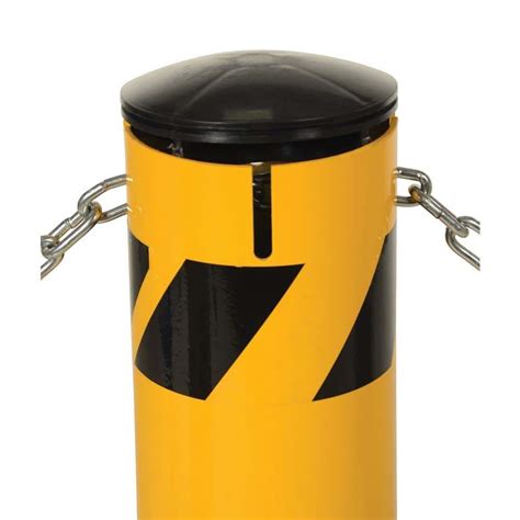 Vestil 42 in. X 4.5 in. Yellow Steel Pipe Safety Bollard with Chain Slots-BOL-JK-42-4.5 - The ...