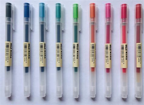 MUJI Gel Ink Ballpoint Pens [0.5mm] 9-colors Pack by MUJI: Amazon.fr: Fournitures de bureau