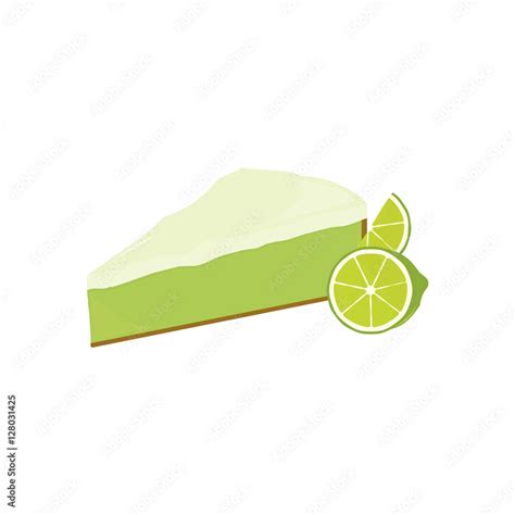 Key lime pie slice 1 Stock Vector | Adobe Stock