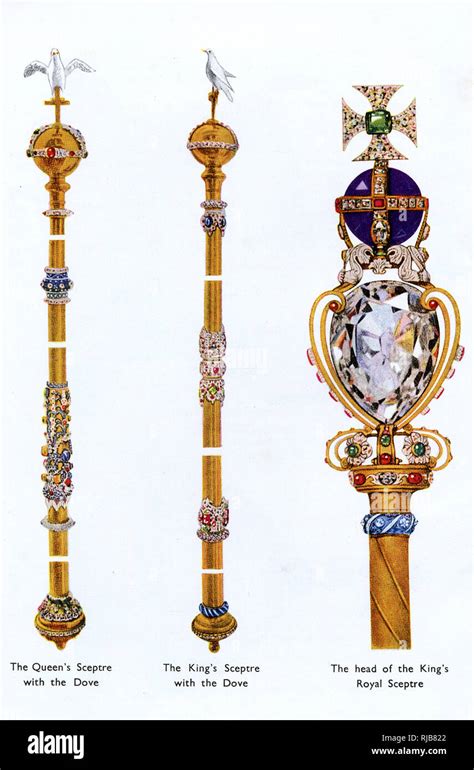 Three Sceptres - The Crown Jewels Stock Photo - Alamy