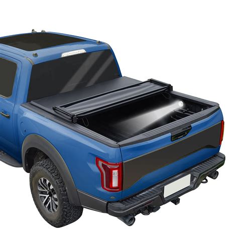 JDMSPEED Soft 4-Fold Truck Bed Tonneau Cover Compatible with 2015-2022 ...