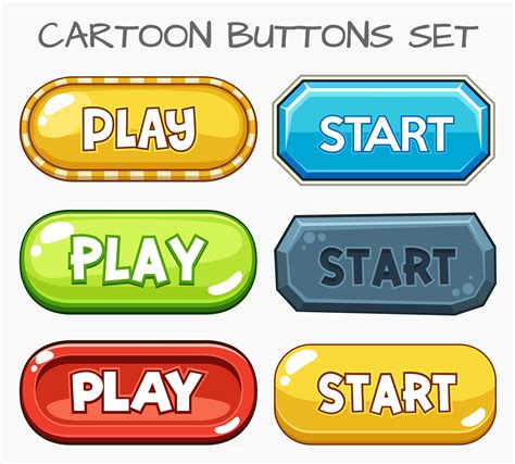 Cartoon buttons set game.Vector illustration 540965 Vector Art at Vecteezy