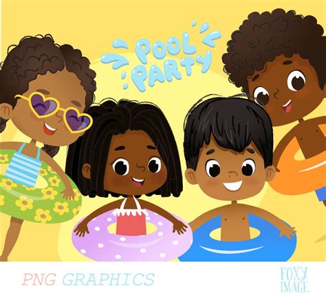 Pool Party Kids African American Boys and Girls Pool Party - Etsy Israel