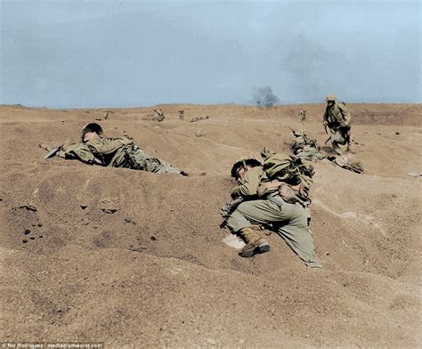 Dramatic images show the horrors of Iwo Jima in color | Daily Mail Online