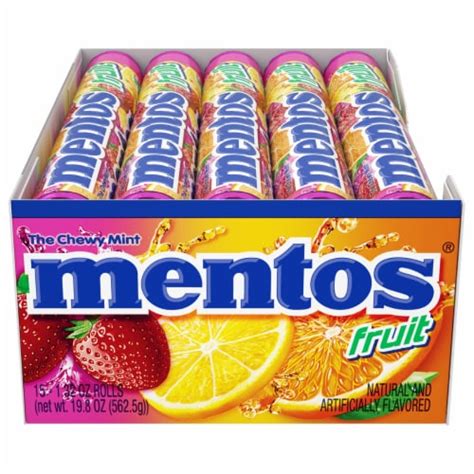 Mentos Mixed Fruit Chewy Mints, 15 ct / 1.32 oz - Food 4 Less