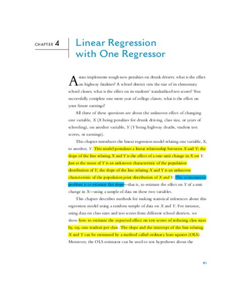 (PDF) Linear Regression with One Regressor | Yelena Borja - Academia.edu