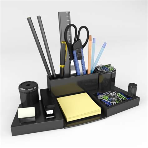 Stationery set on the Desk. 3D Model $8 - .obj .max .fbx - Free3D