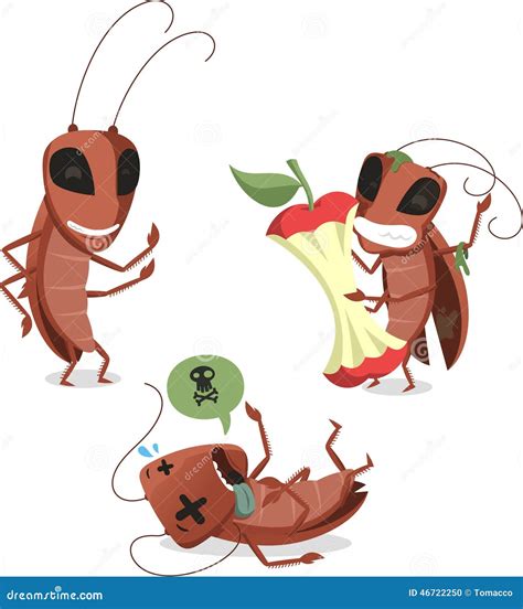 Cartoon Dead Cockroach Cartoon Vector | CartoonDealer.com #70069605