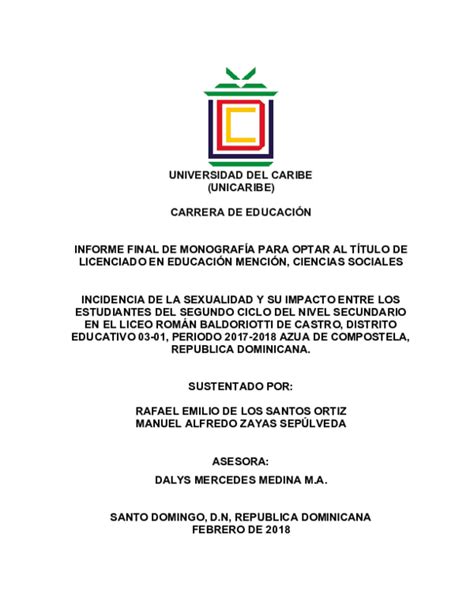 (DOC) UNIVERSIDAD DEL CARIBE (UNICARIBE | Rafael de los Santos - Academia.edu