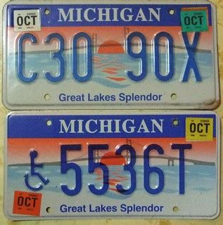 LICENSE PLATES SAME NUMBER STICKERS | Two Michigan license p… | Flickr