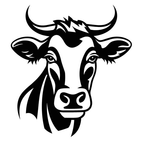 Beautiful Cow Face Silhouette - 24633707 PNG