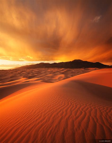 Fiery Dunes Sunset | Great Sand Dunes, Colorado | Mountain Photography by Jack Brauer