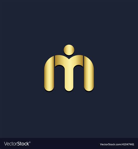 M initial gold logo Royalty Free Vector Image - VectorStock