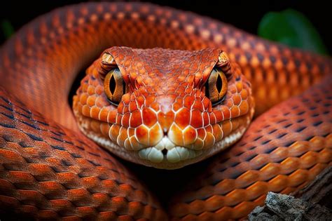 Premium Photo | Red Snake Close up Detail